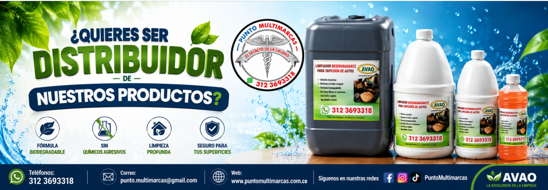 AVAO Limpiador Desengrasante para Tapicería de Autos